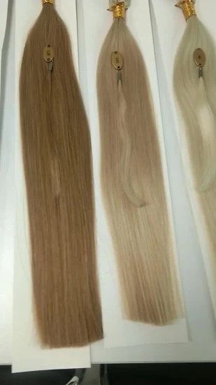 Mão de luxo amarrada Wef cutícula cabelo virgem russo duplo desenhado à mão extensões de cabelo de trama amarrada