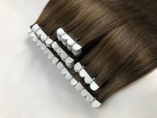 Extensões de cabelo com fita de injeção invisível brasileira virgem vietnamita Remy por atacado